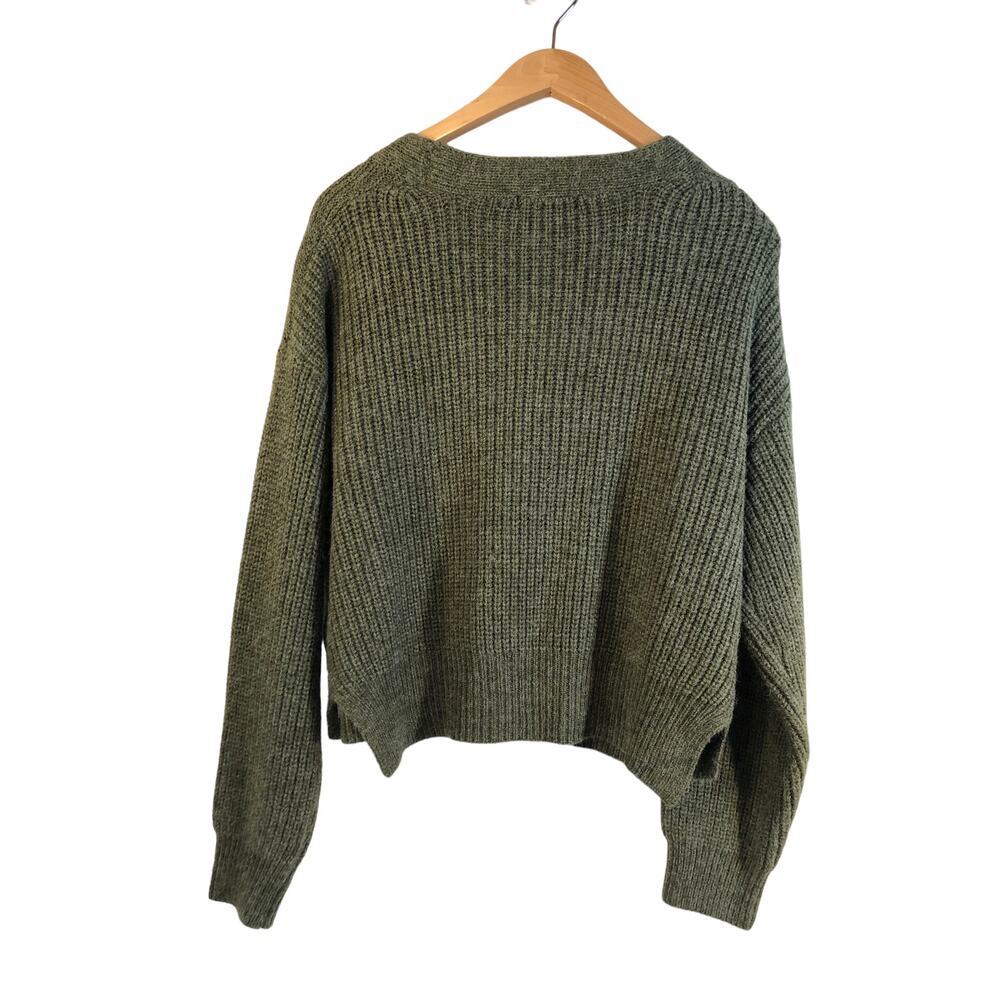 Lulus Came for Cozy Heather Olive Green Button-Up Cardigan Sweater Size S - Picture 3 of 6